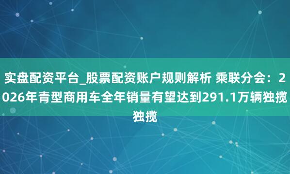 实盘配资平台_股票配资账户规则解析 乘联分会：2026年青型商用车全年销量有望达到291.1万辆独揽