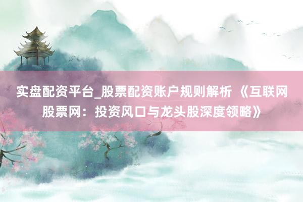 实盘配资平台_股票配资账户规则解析 《互联网股票网：投资风口与龙头股深度领略》